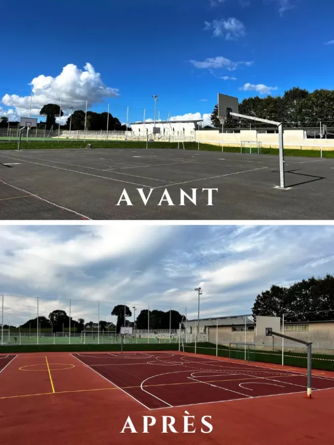 avant-après terrain basket